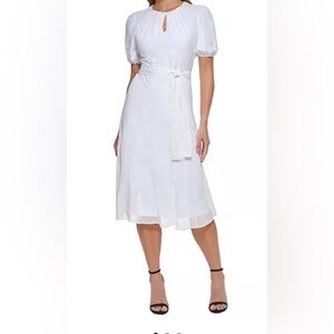 DKNY - White Dress Midi - A-line - Size 8